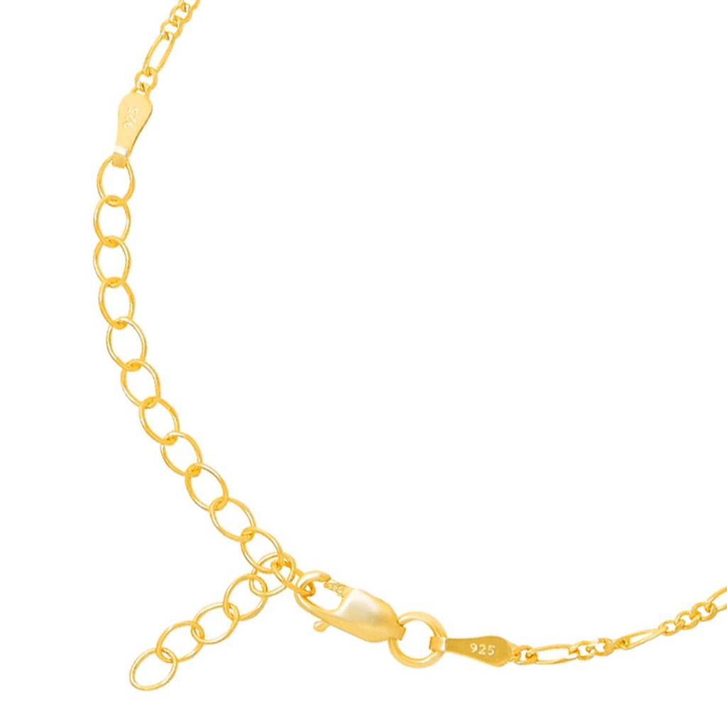 Minimalist Gold-Plated 925 Sterling Silver Women'S Figaro Chain Bracelet : BR-80423-G