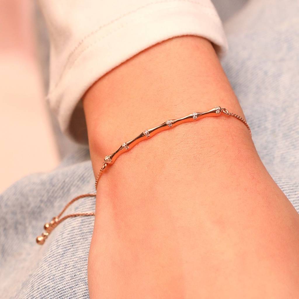 Bamboo 925 Rose Gold Bracelet : BR-80110