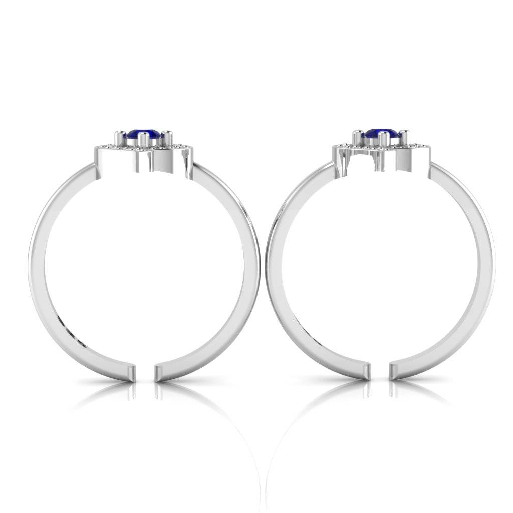 Iski Uski 925 Sterling Silver Curvy Cz Toe Rings