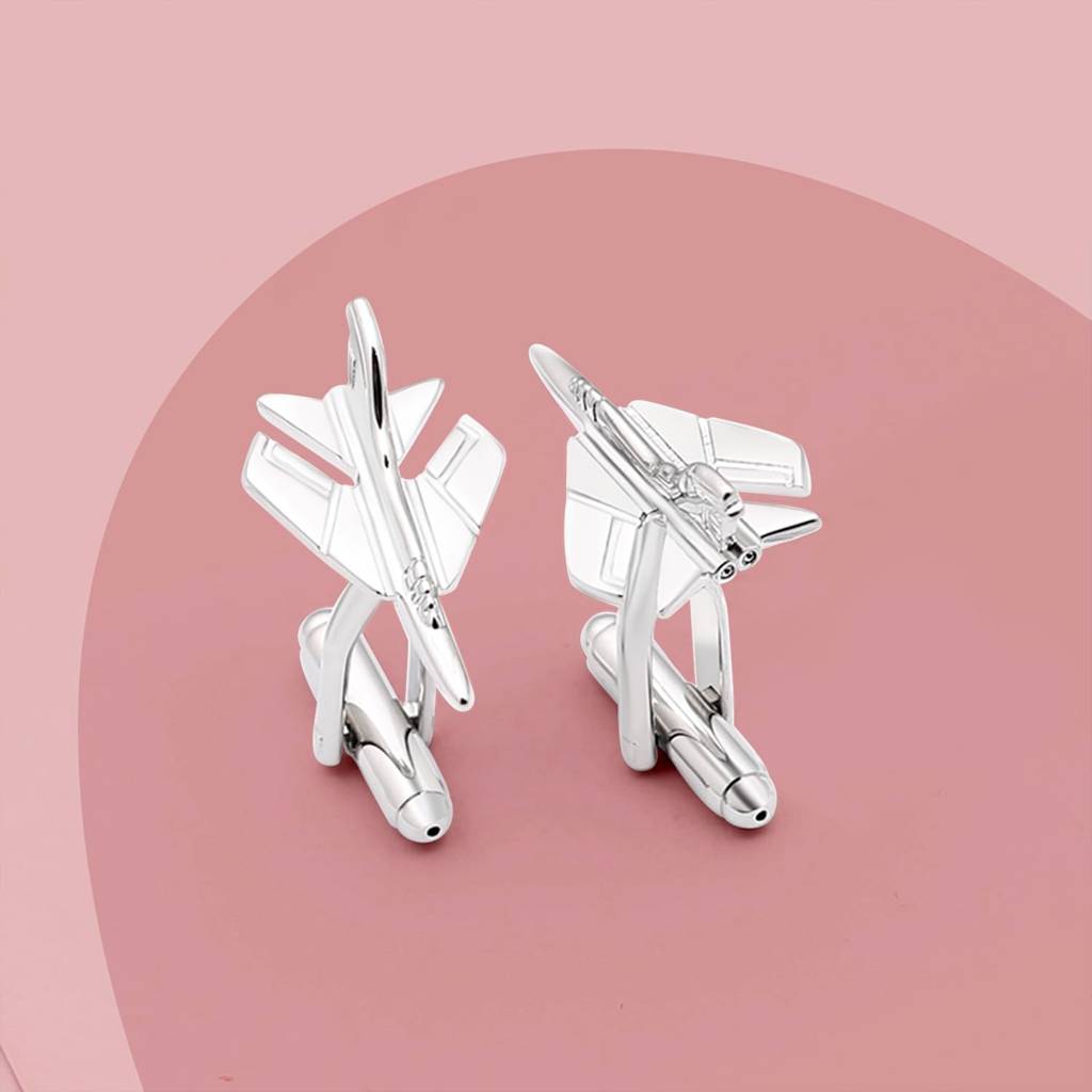Executive Airplane Cufflinks For Men Chrome Shirt Business Wedding Corporate Gift : PX9CL88