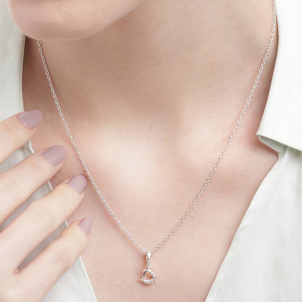 Silver Zircon Heart Necklace : Silver Zircon Heart Necklace : Silver Zircon Heart Necklace : Silver Zircon Heart Necklac
