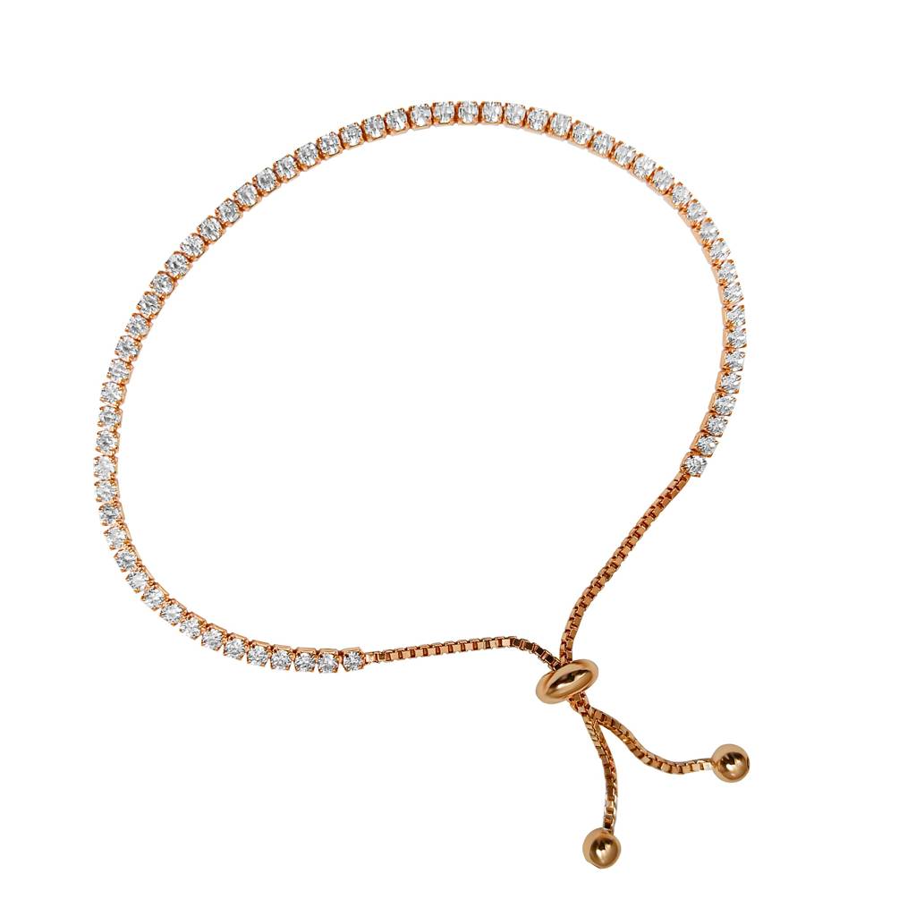 925 Silver Rose Gold Tennis Bracelet : IS-BR-CH-1072