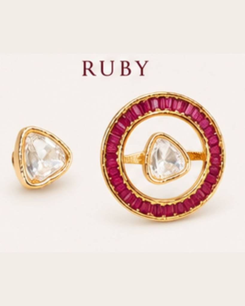 Convertible Kundan Stud Earrings For Women | Wear As Studs Or Statement Earrings : sm43