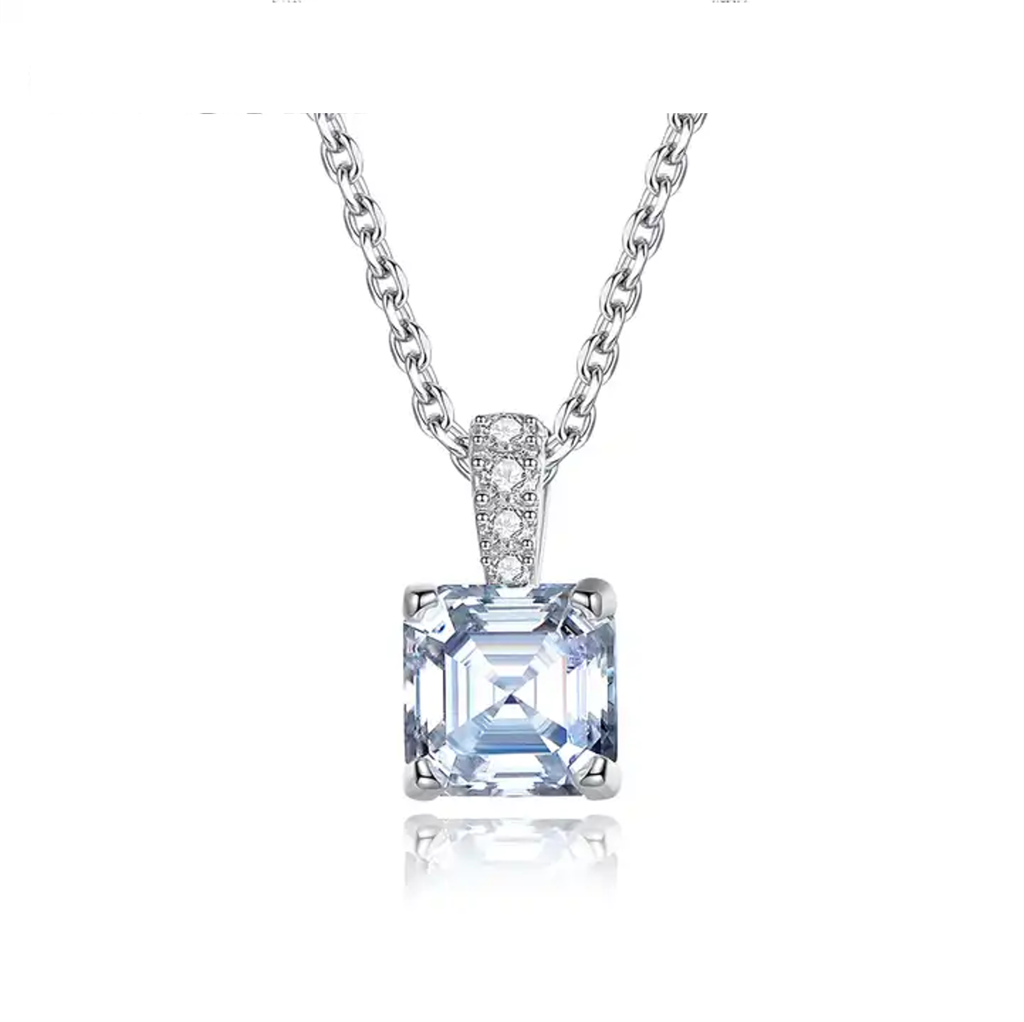 1.2 Ct Radiant Royale Asscher Cut Silver Moissanite Pendant : RadiantRoyale_1.2ct_MSN22052408