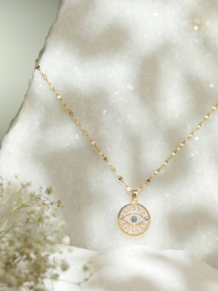 Evil Eye Stone Studded Pendant : AVPE10051