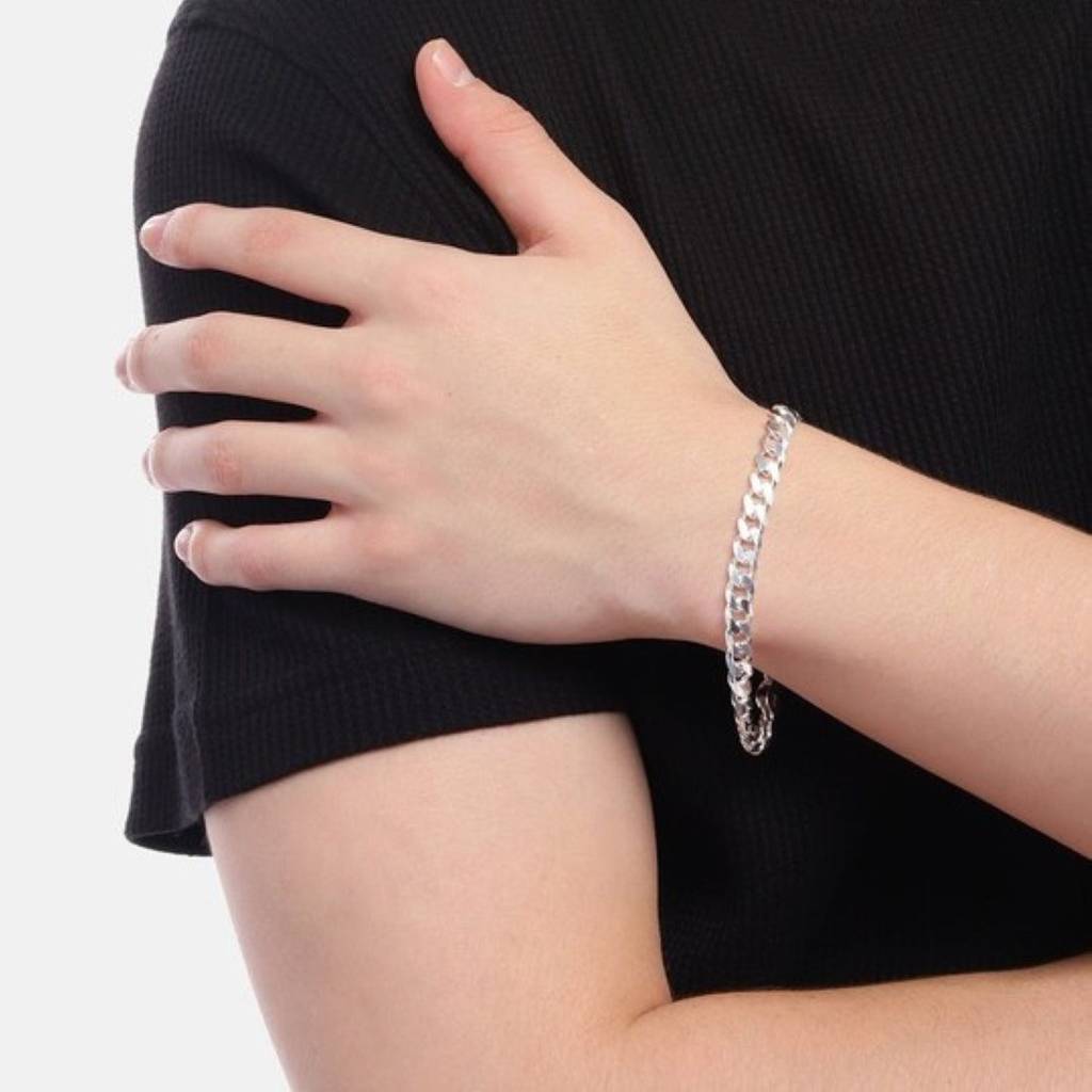 Classic Silver Elegance Men'S 925 Sterling Silver Plated Bracelet : BR-80301-S