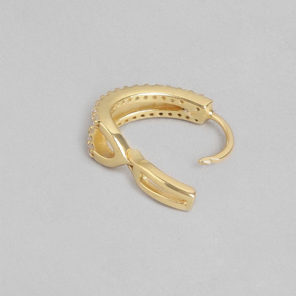 Golden Loops Classic 925 Sterling Silver Hoop Earrings With Gold Plating : EAR-20414