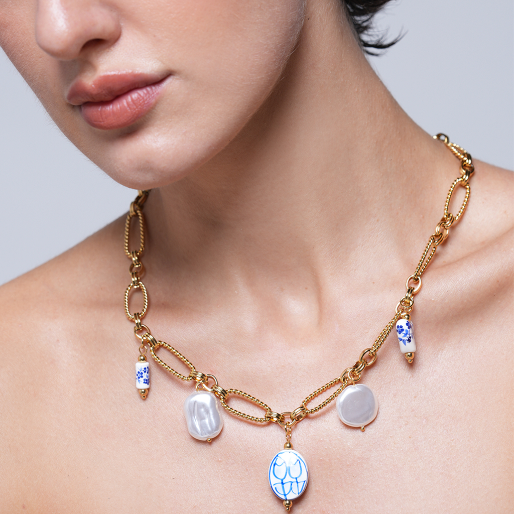 Ceramic Charms Ocean Necklace : CAO0050JND