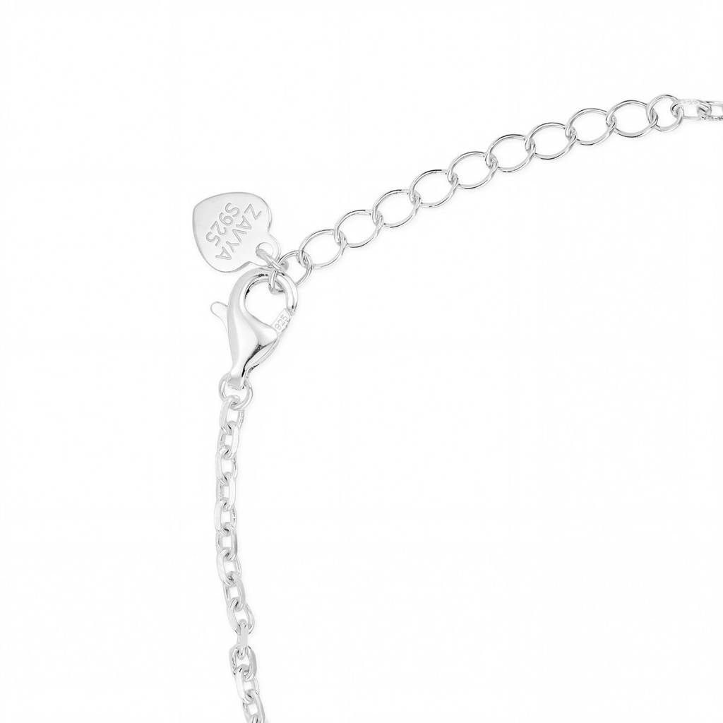 Luminous Orbit Rhodium Plated 925 Silver Bracelet : BR-80490-R