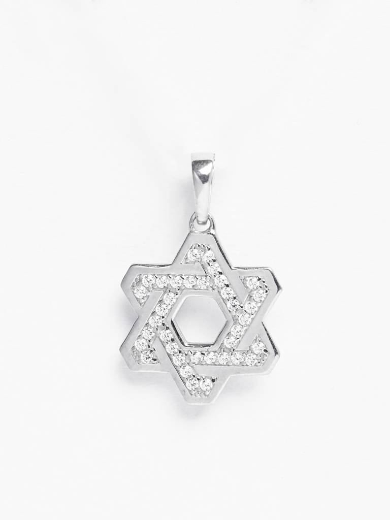 925 Silver Platinum Plated Swiss Zircon Star Men Pendant Without Chain Gift For Men & Boys : CSMNP29_NOCHAIN