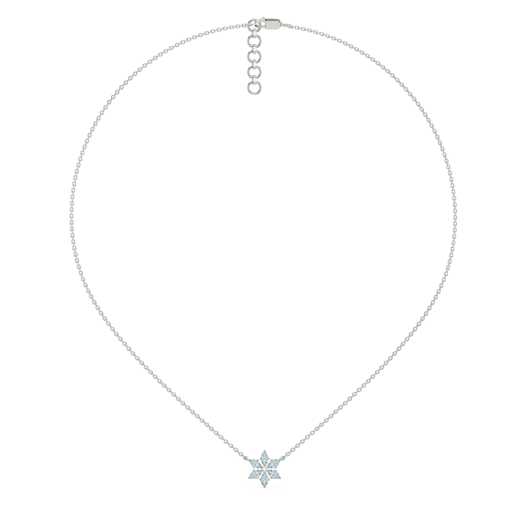 Snowflake - Lab Diamond Pendant Necklace : LLNK0105
