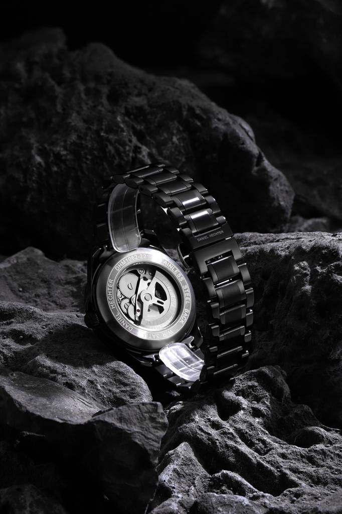 Paris Tech Collection Automatic Skeleton Wrist Watch For Men – Round Dial, Stainless Steel Strap, Mechanical Move : DHM1062-22