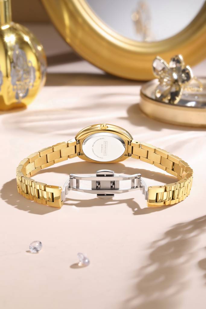 Giordano Oval Shape Dial Watch For Women – Elegant Roman Numerals, Stainless Steel Strap, Sleek Analog Design : GZ-60115-33