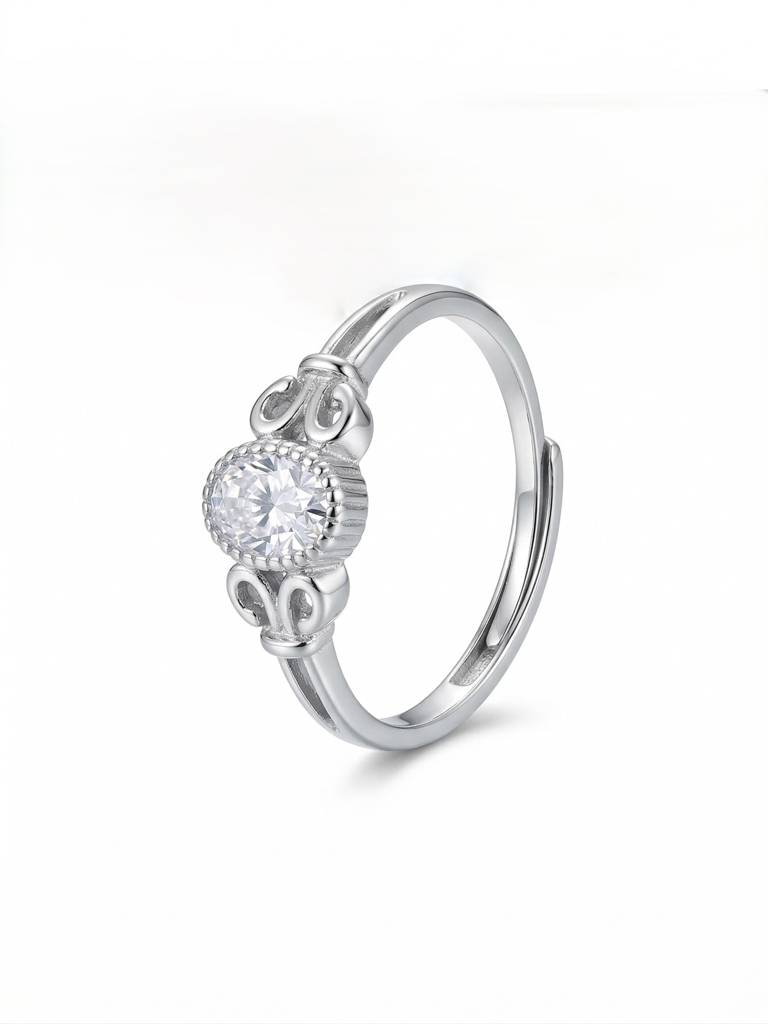925 Pure Silver The "Aria Vintage" Oval Ring : LR1274