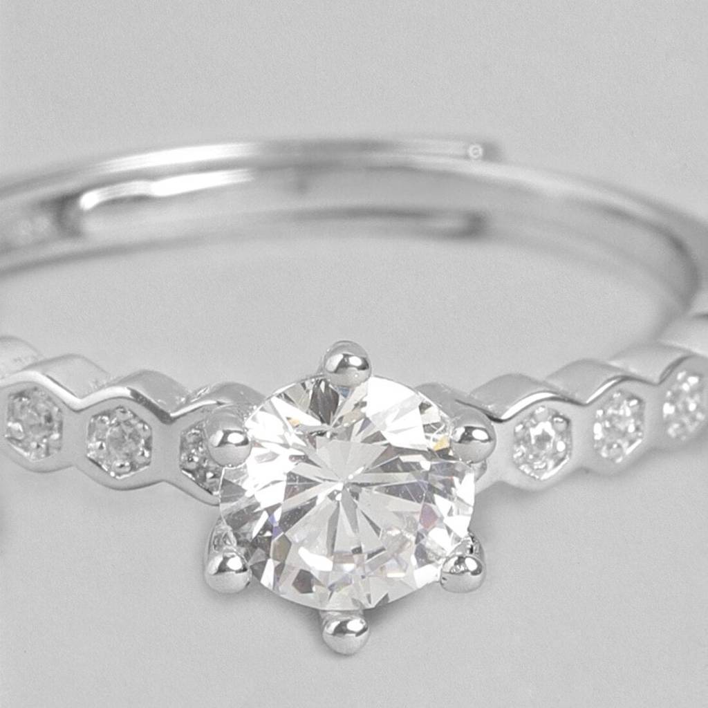 The Princess Solitaire 925 Silver Ring (Adjustable) : RNG-40025