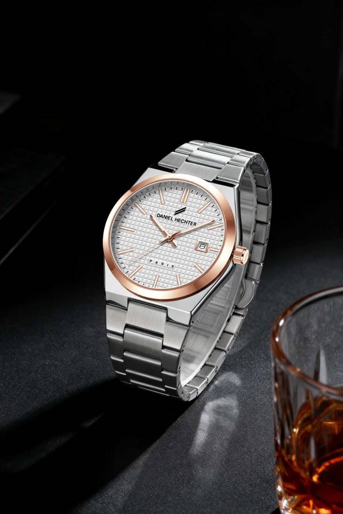 Daniel Hechter Paris Hoche Collection Formal Analog Watch For Men – Round Dial And Silver Stainless Steel Strap W : DHM1026-22