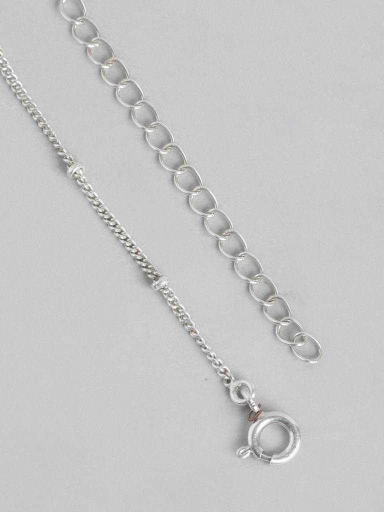 92.5 Silver Round Zircon Necklace : U100SG005MY048