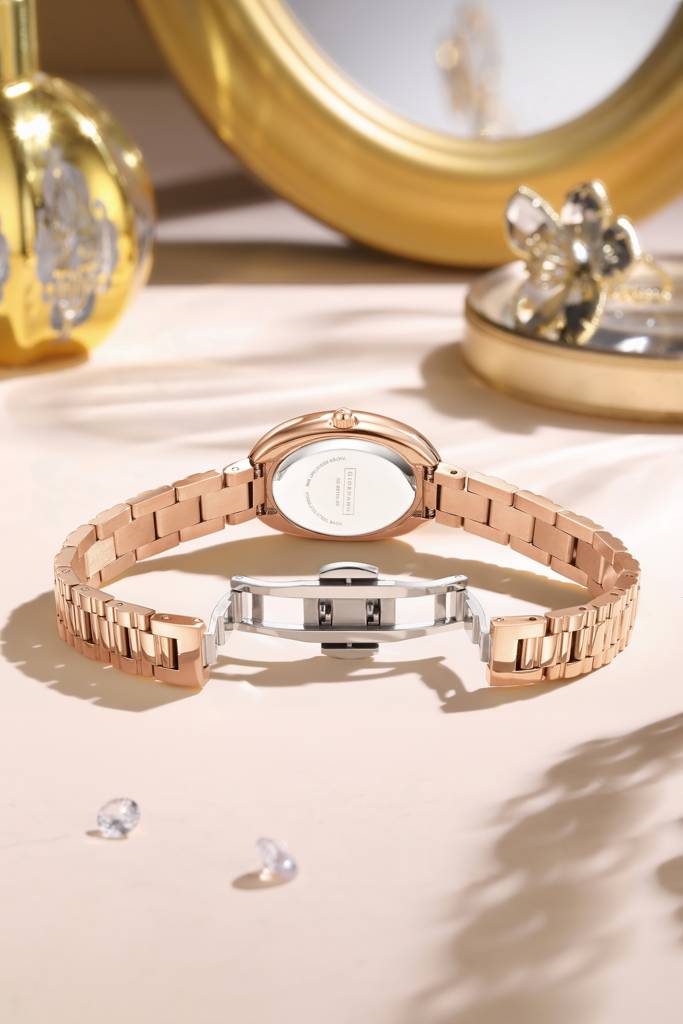 Giordano Oval Shape Dial Watch For Women – Elegant Roman Numerals, Stainless Steel Strap, Sleek Analog Design : GZ-60115-55