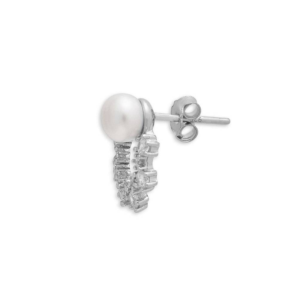 Floral Symphony Ensemble Rhodium-Plated 925 Sterling Silver Jewelry Set : JS-70058-C-R