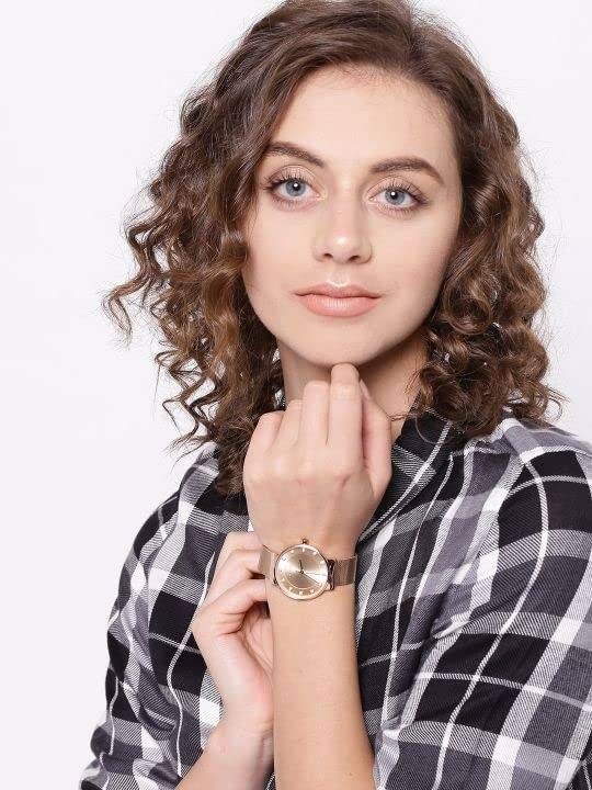 Analog Stylish Watch For Women | Water Resistant Simple And Fashion Watch Round Shape With Stainless Steel Case Wri : A2062-33