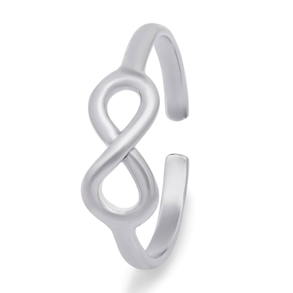 Infinity Rhodium Plated 925 Sterling Silver Ring (Adjustable) : RNG-40135