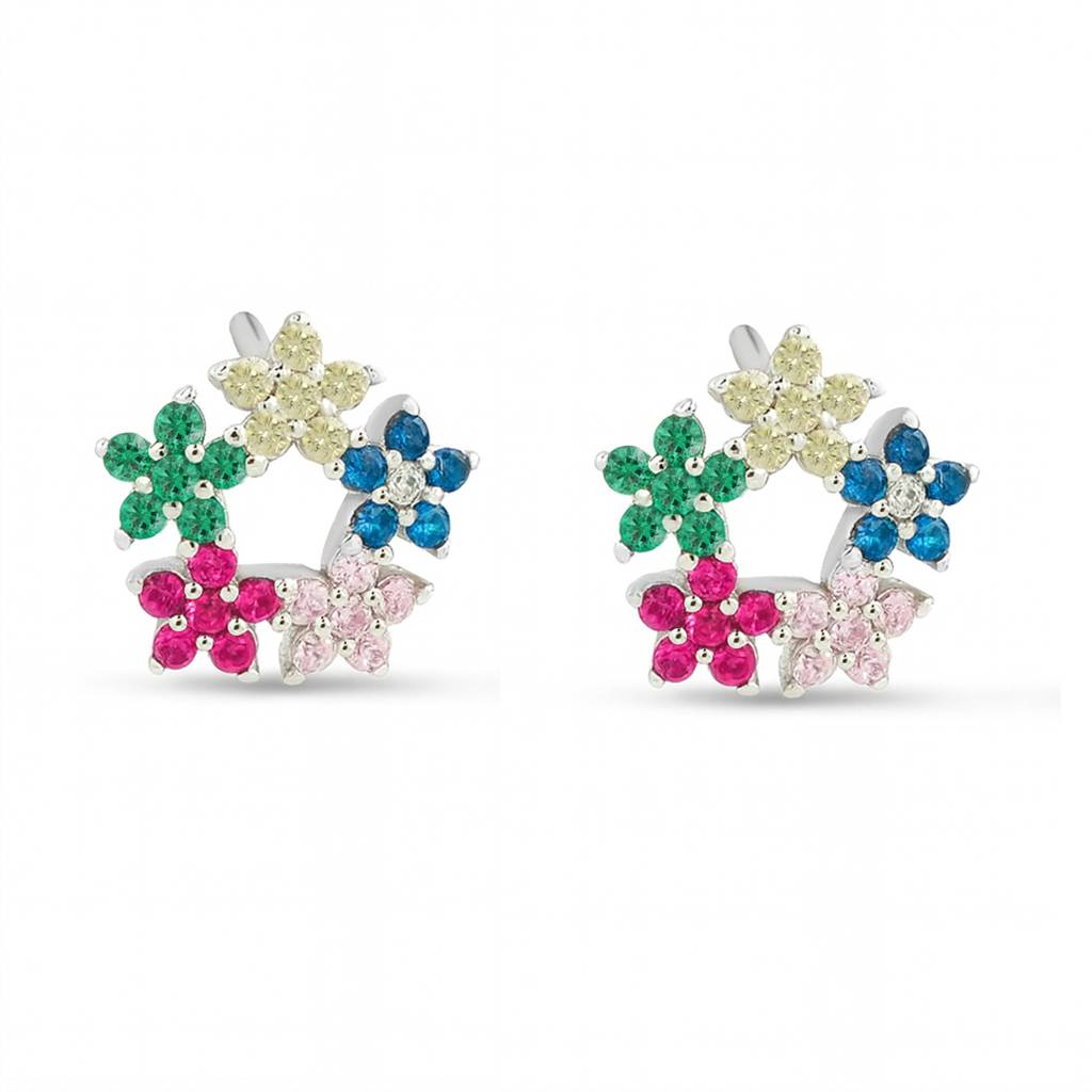 Where Colors Bloom Stud Earrings : EAR-21018-R