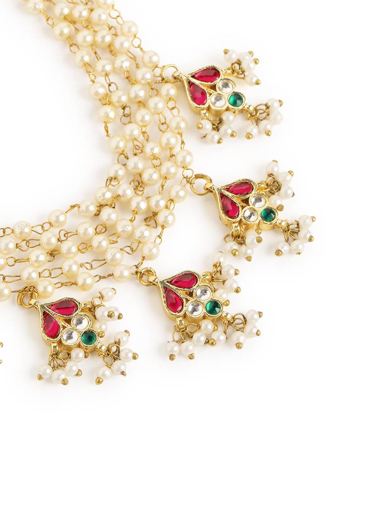 Royal Multi-Strand Pearl Choker Necklace Set : YI24A0723N