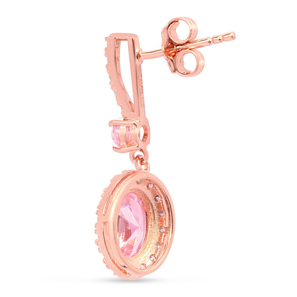 Rose Gold Cascade 925 Sterling Silver Drop Earrings : EAR-20562-RG
