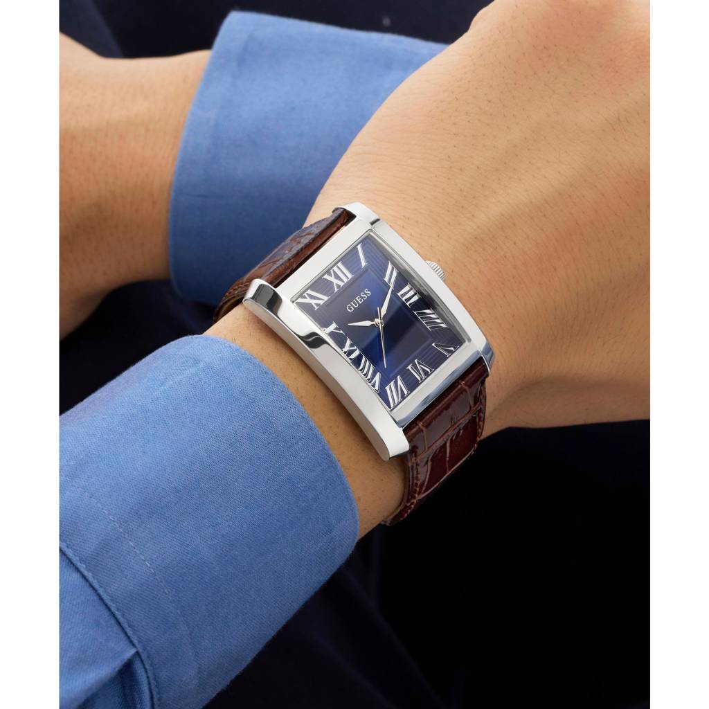 Guess Rectangle 34Mm Blue Dial Analog Men Watch - Gw1003G2 · Eternz