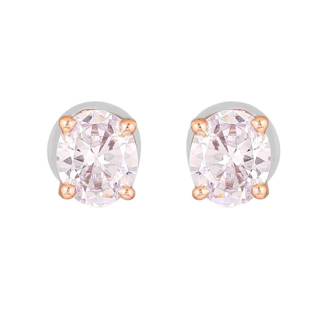 Estele Rose Gold Plated Cz Sparkling Square Designer Mangalsutra Necklace Set For Women