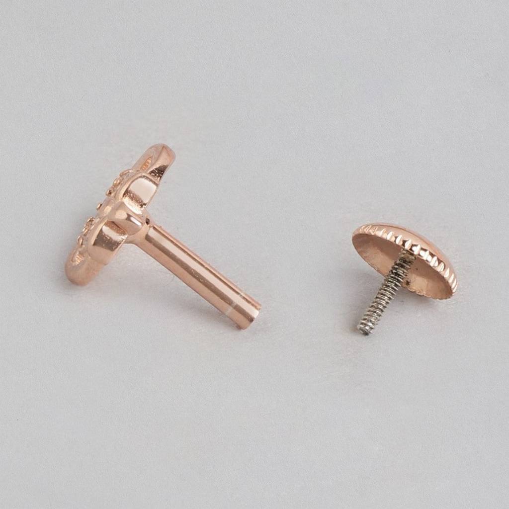 Radiant Rose Gold Glow Cz Rose Gold-Plated 925 Sterling Silver Earrings : EAR-20574-RG