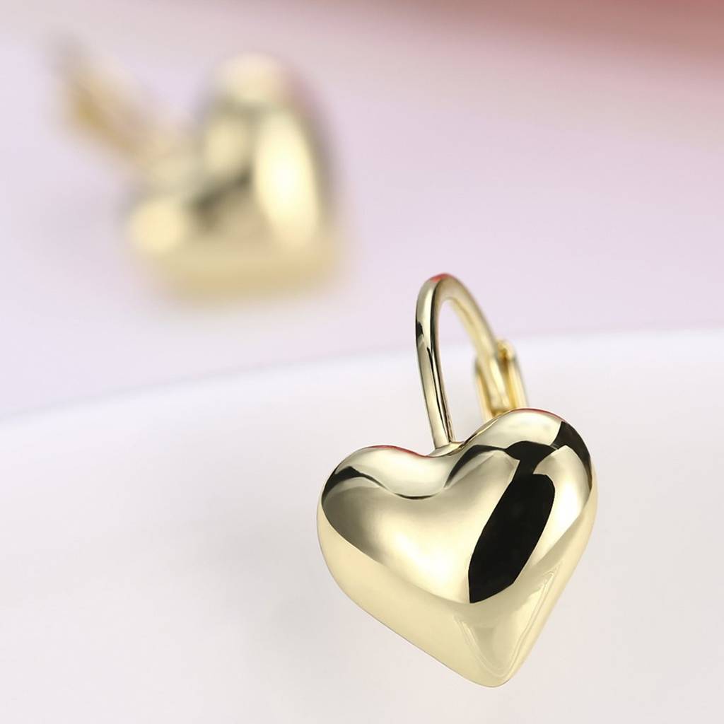 Golden Heart Design Hoop Earrings For Women Girls Fashion Jewellery : PX9E15G