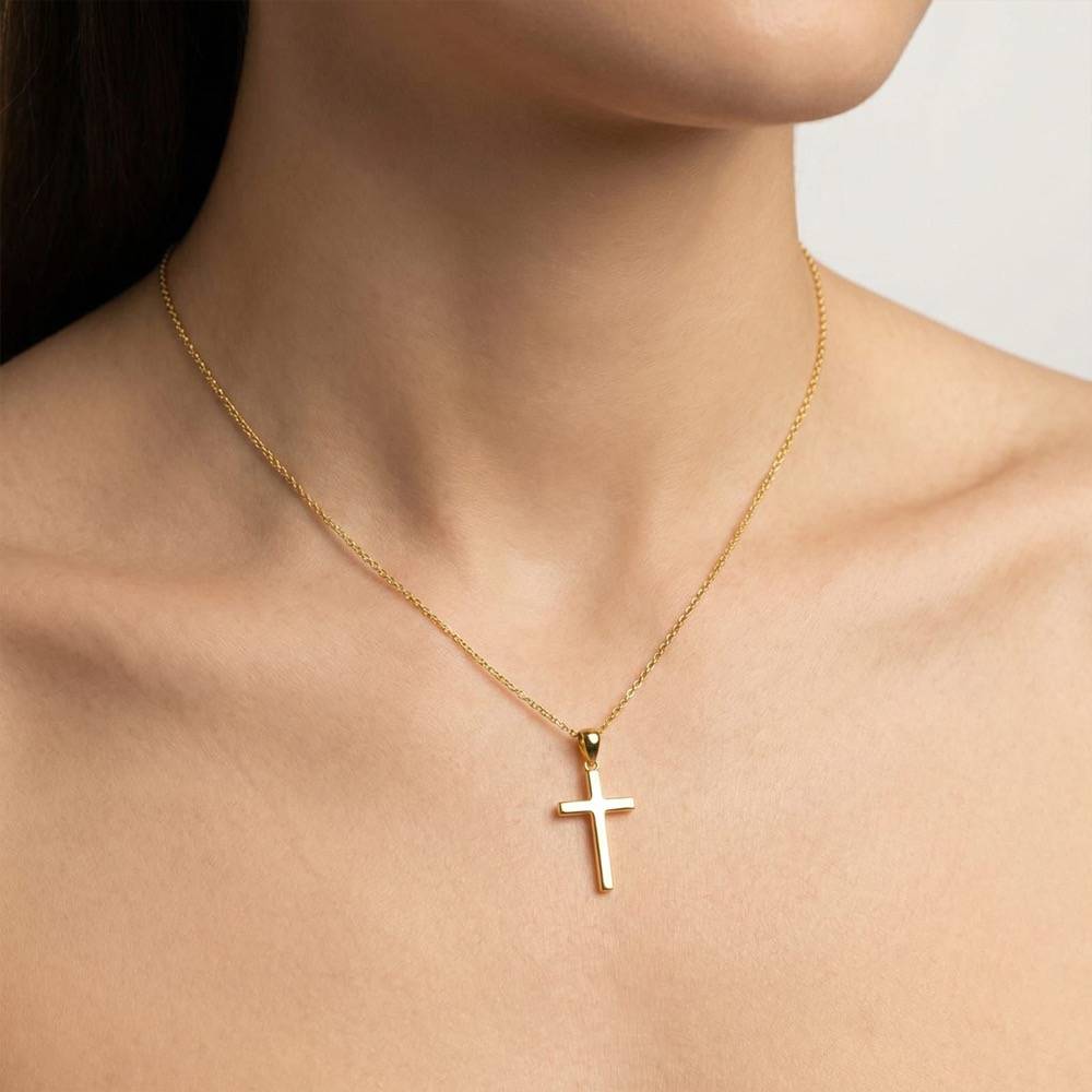 Minimal Cross Silver Pendant : LPD495