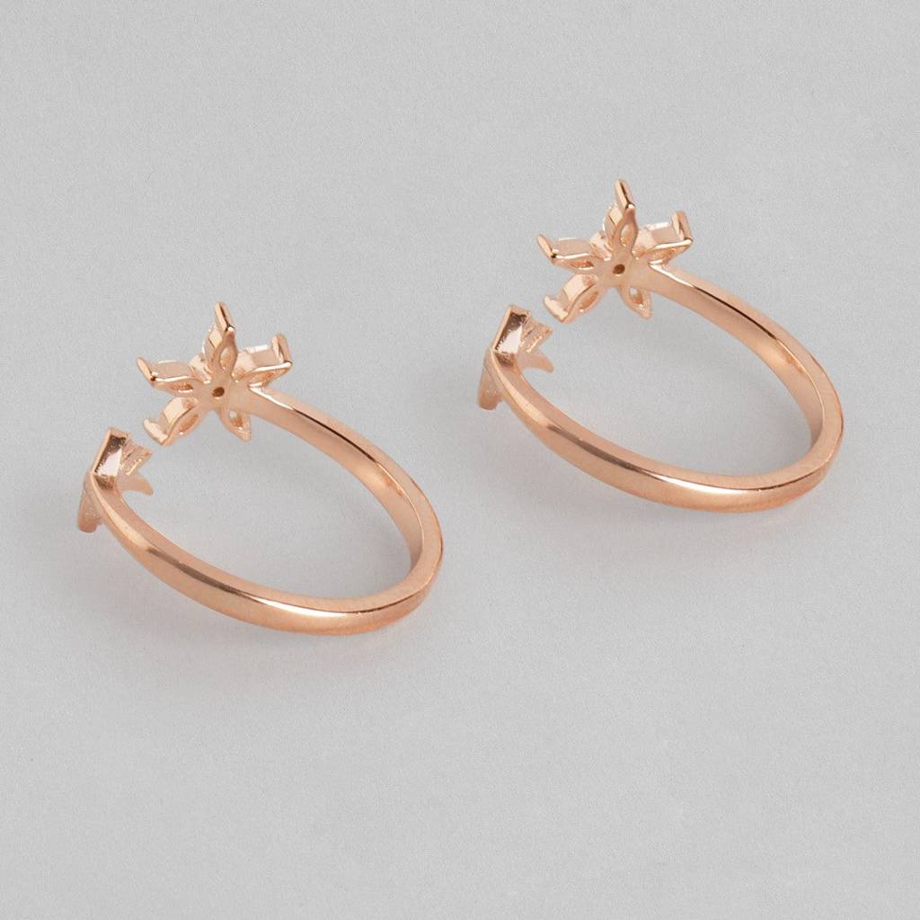 Touch Of Nature Rose Gold 925 Silver Toe Ring : TOE-10027