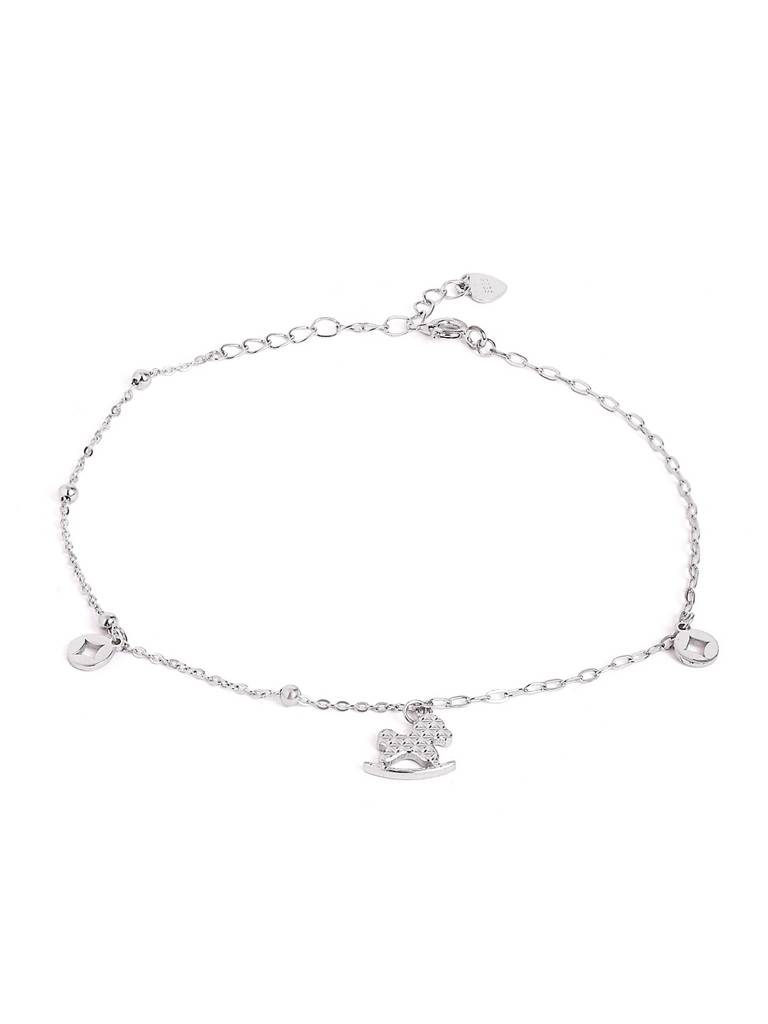 Silver Glow Pony Link Adjustable Anklet : WAN00034