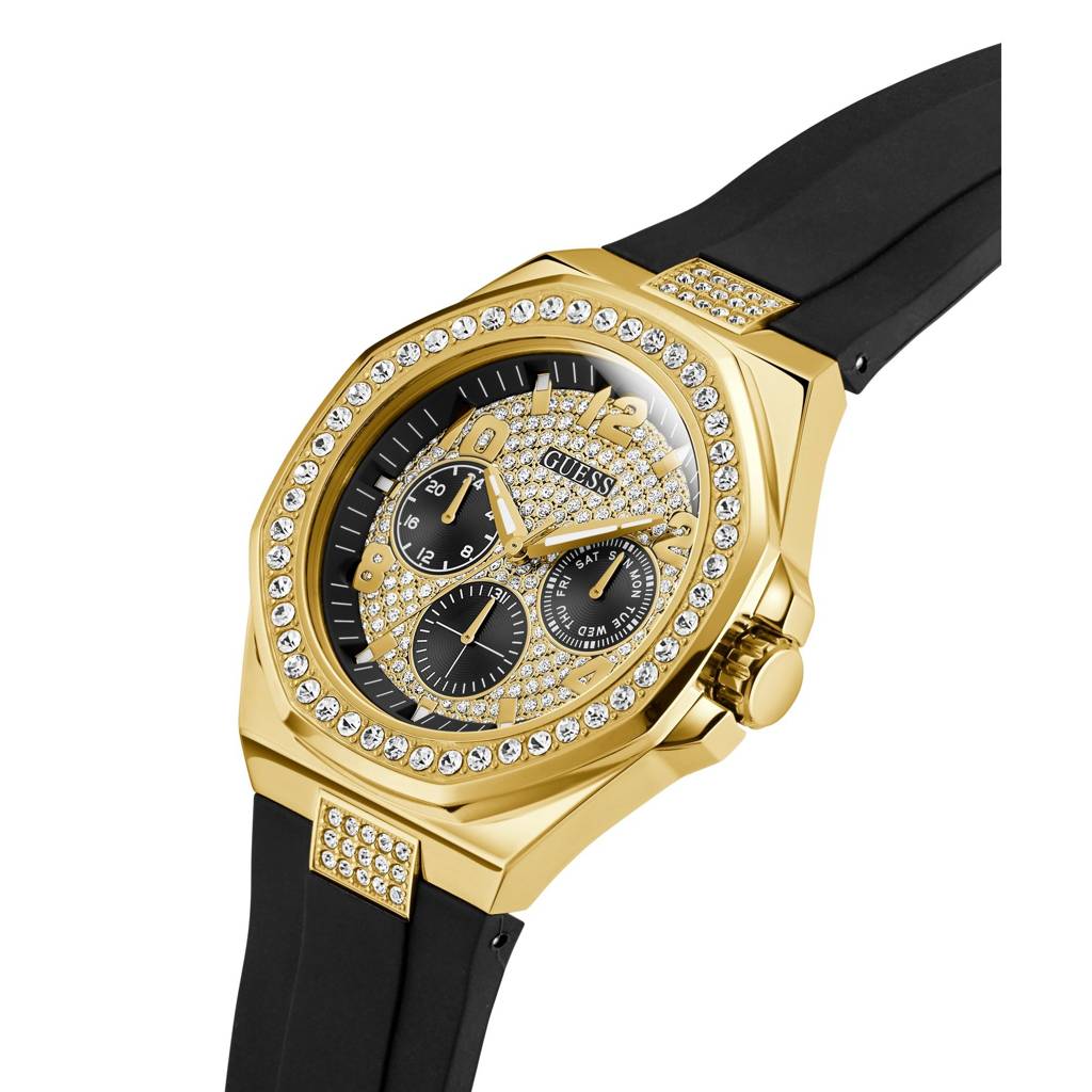 Guess Round 46Mm Black Dial Analog Men Watch - Gw1002G2 : GW1002G2