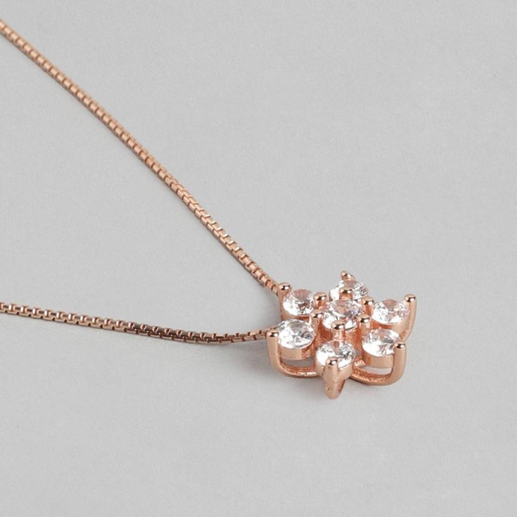 Celestial Harmony - Nakshatra Rose Gold Plated 925 Sterling Silver Necklace : PEN-30016-C