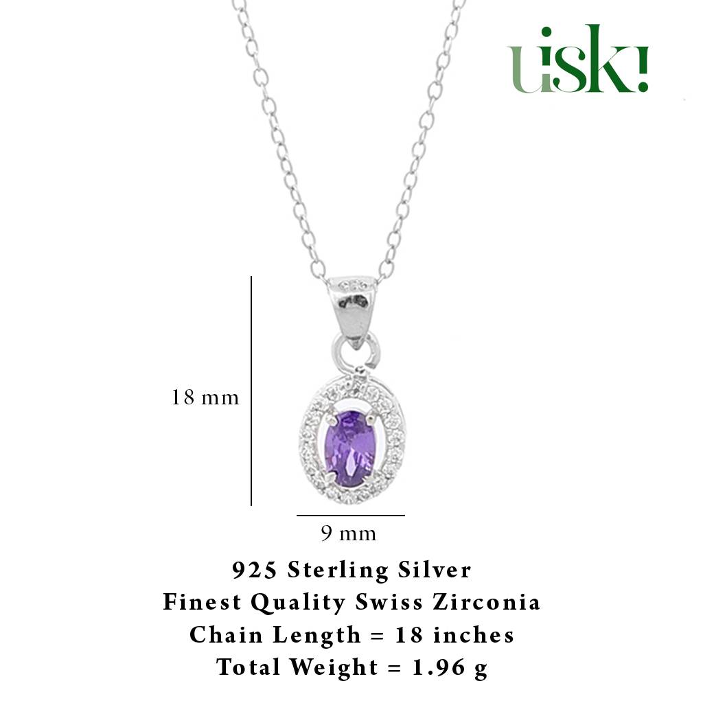 Iski Uski 925 Sterling Silver Maitri Amethyst Pendant