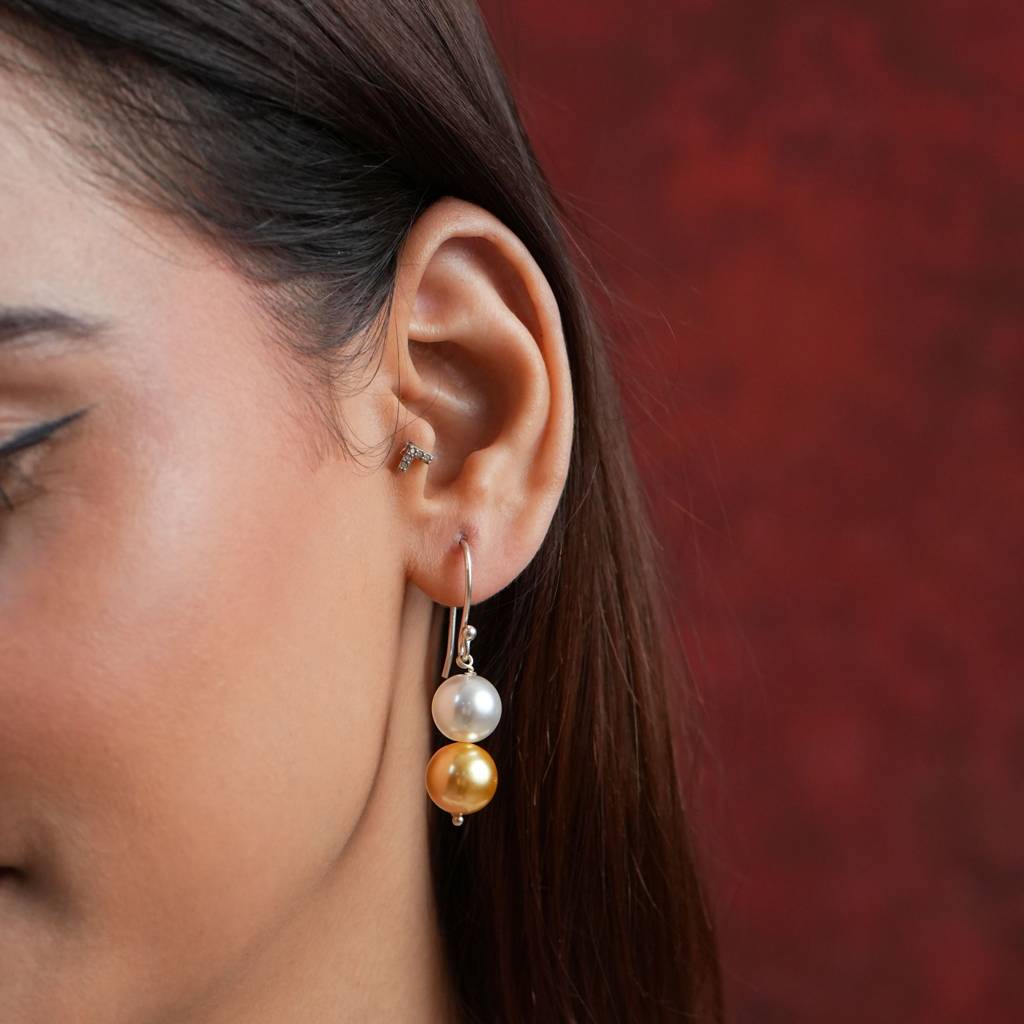 Golden Glow Pearl Necklace Set : PRMBS35