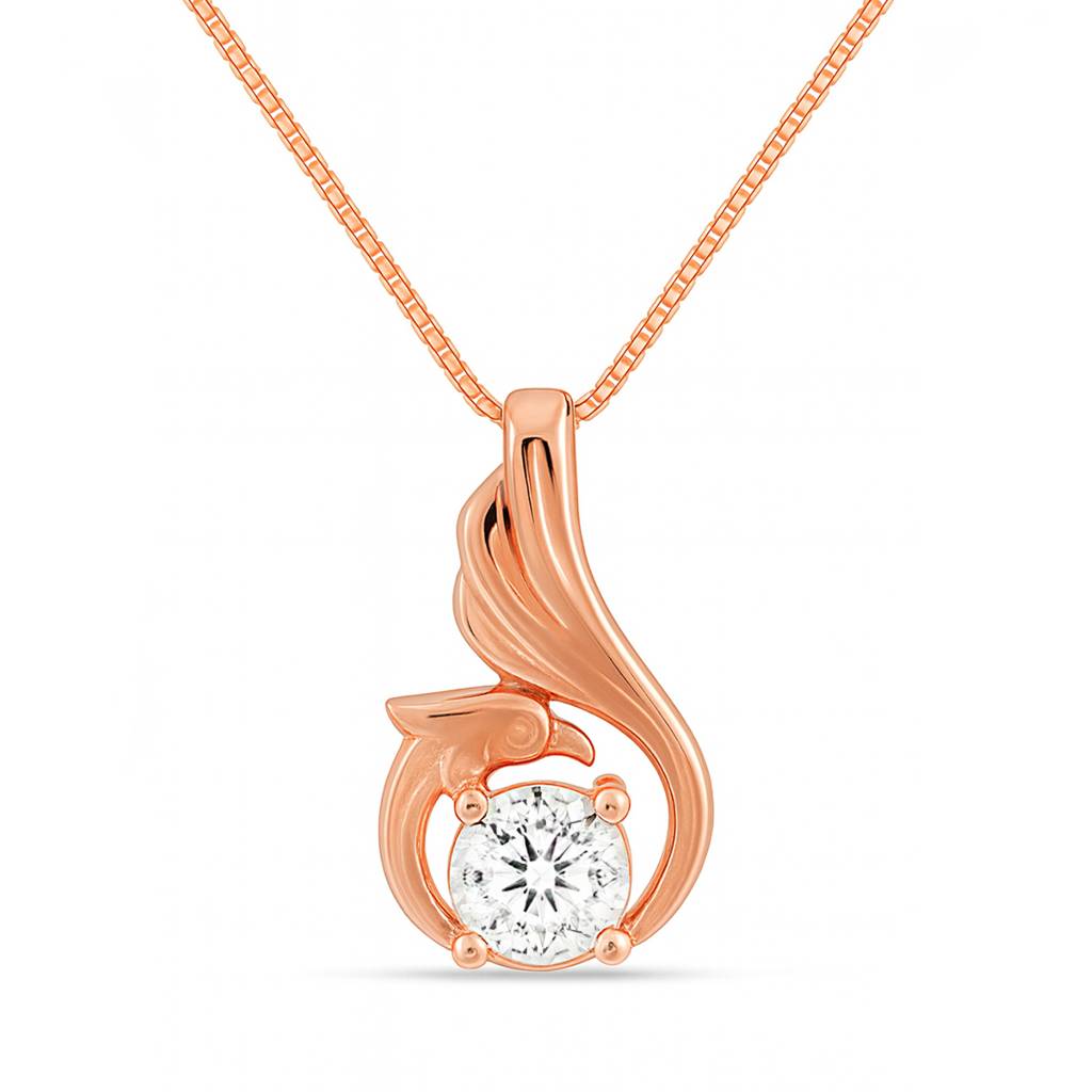 Wings Of The Peacock Rose Gold Plated Necklace : PEN-30257-RG
