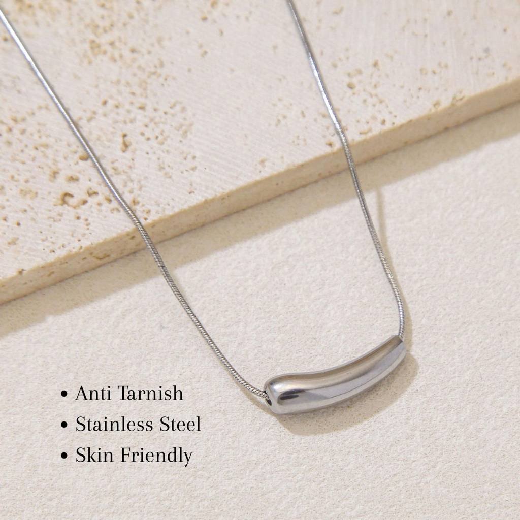 Designer Pendant Necklace : NC_SS_Eggplant_Slv