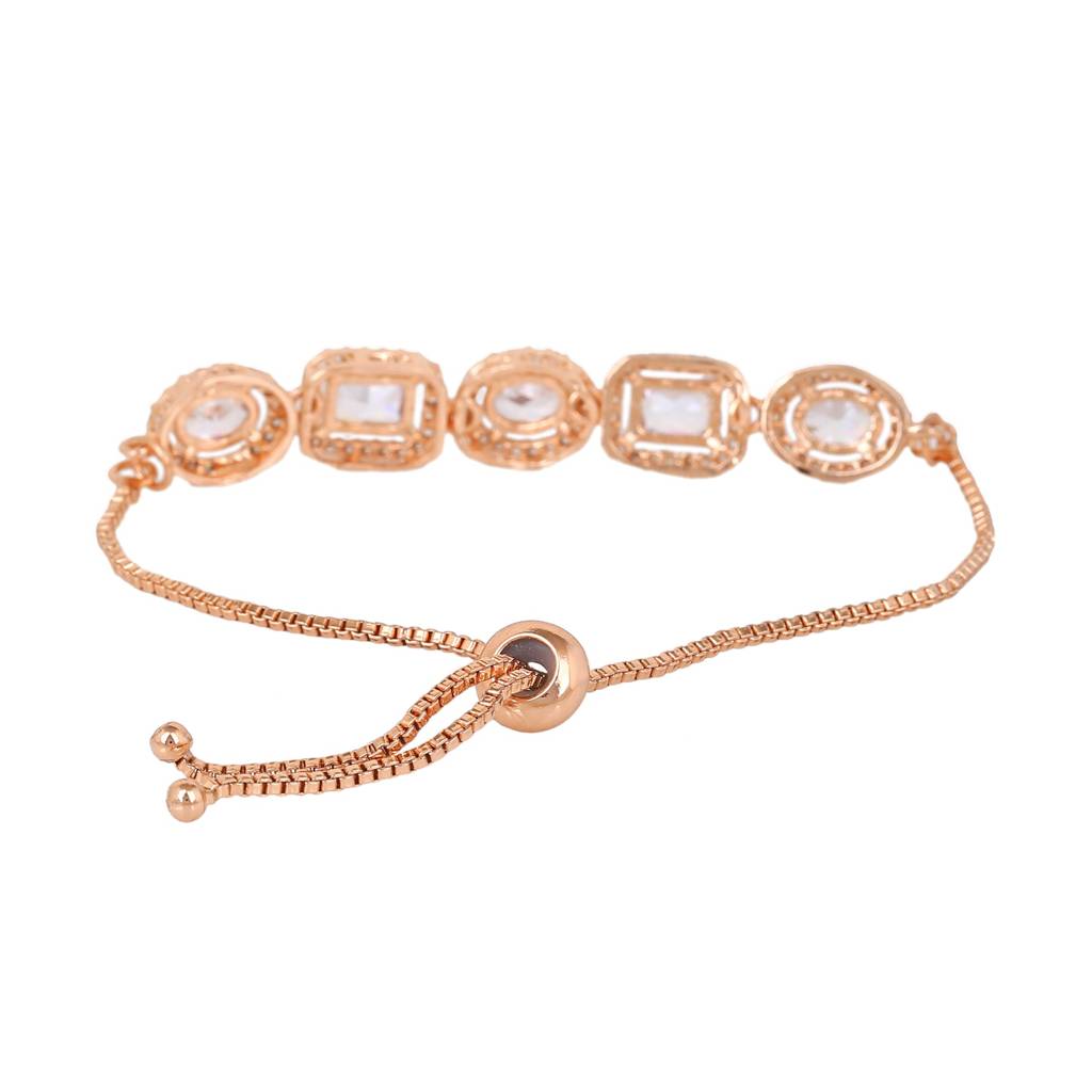 Estele Rose Gold Plated Cz Beautiful Designer Bracelet For Women : AD-051-RG-WEBR