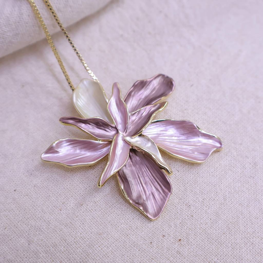 Women’S Floral Statement Necklace Set With Matching Earrings | Elegant Gold Plated Fashion Jewelry For Women : LJPS001