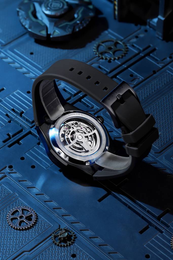 Premier Phantom Collection Automatic Watch For Men With Skeleton Round Dial, Luminous Hands And Markers, Silicon : GZ-50224-01