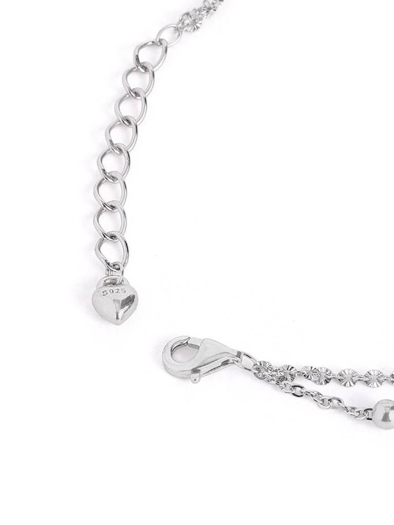 Silver Luna Starfall Layered Adjustable Anklet : WAN00029