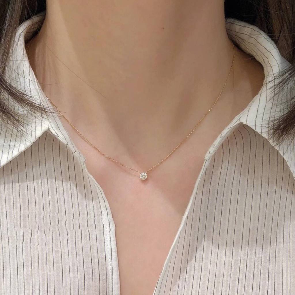 Diamond Solitaire Necklace : NC_SS_SmlDimnd_gld