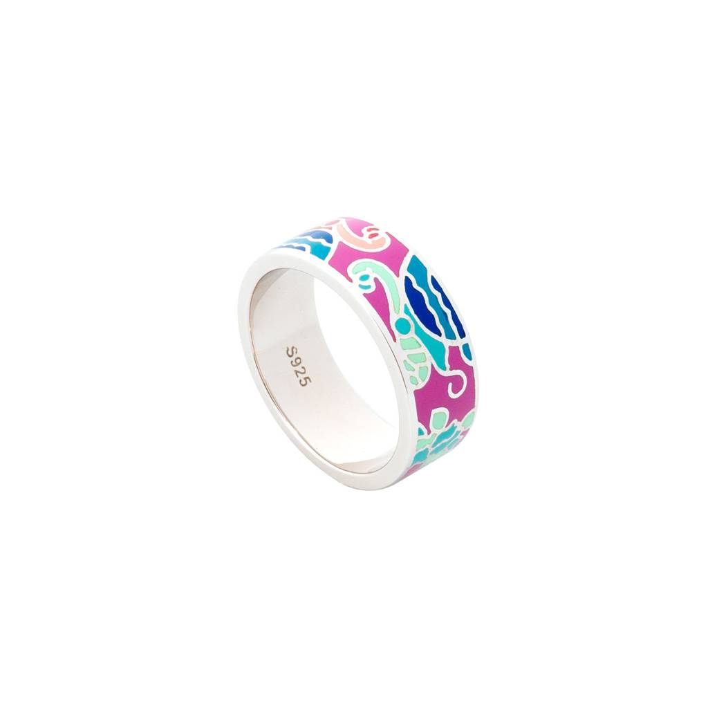 925 Silver Colour Oasis Enamel Ring : HP-RG-SSS-04-14