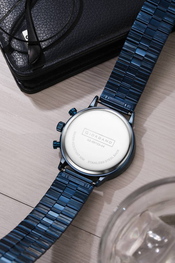 Giordano Analog Chronograph Watch For Men - Stainless Steel Case & Strap| Modern Casual & Formal Wristwatch With : GZ-50153-44