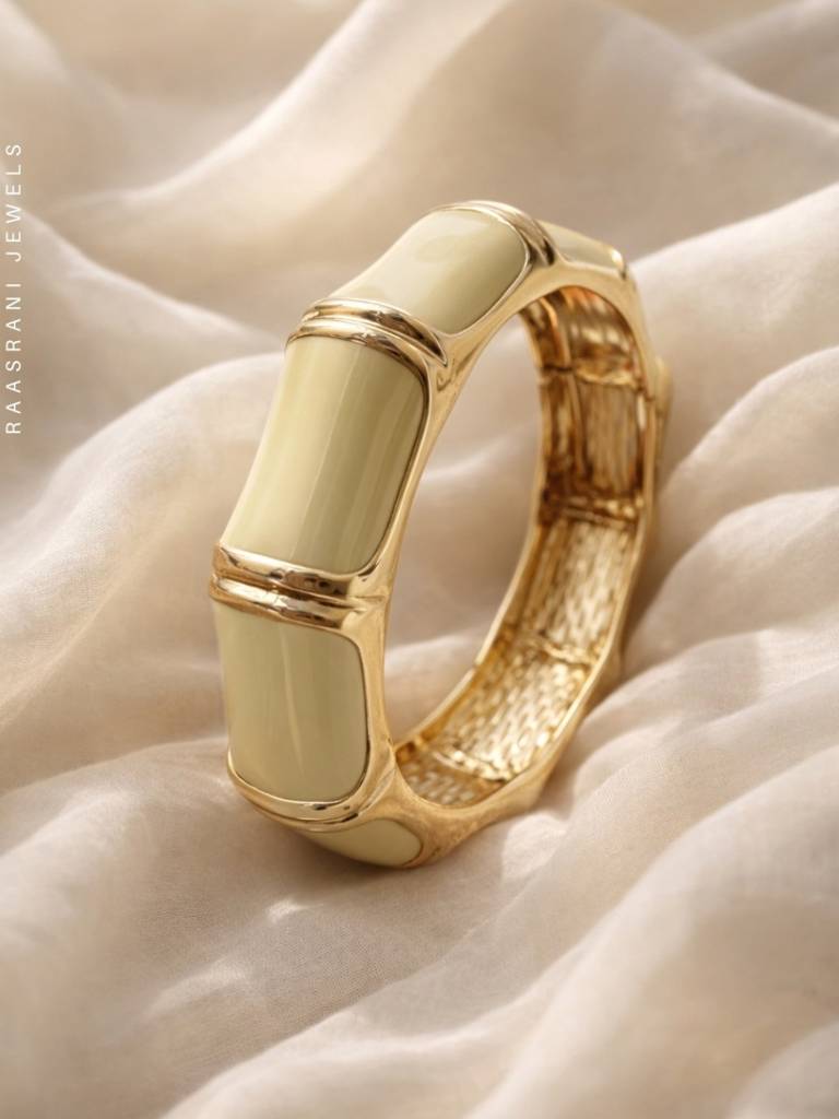 Trendy Bangle Bamboo Stack Combo – 18K Gold-Plated : CBR012TBB
