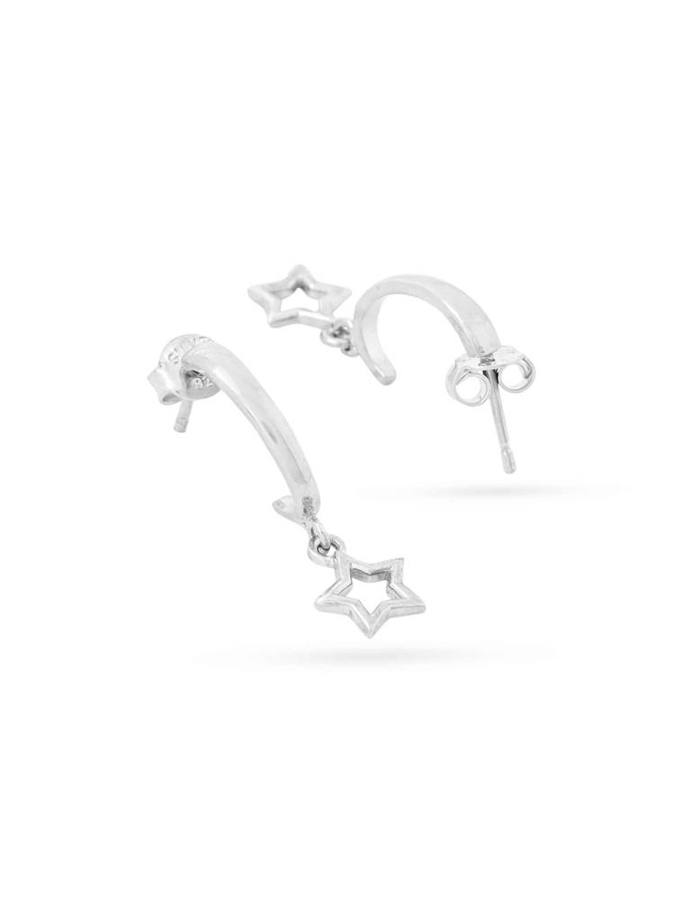 Kicky And Perky 925 Sterling Silver Dangling Star Stud Earring For Women : SILDWE027
